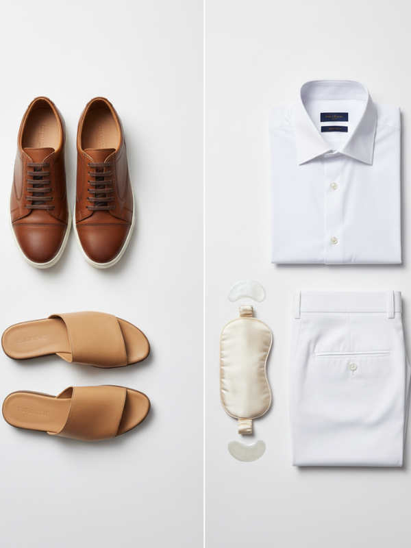 Men’s Classic Tan & White Comfort & Style Combo – 6 Essential Items